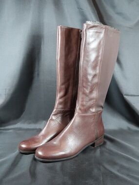 Nine West Vintage America Collection Women's Selenao Riding Boots Brown Zip 10M